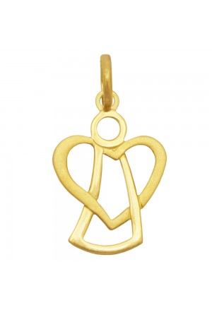 Ciondolo Angelo Custode Cuore Oro 18kt Gioiello Sacro Regalo Battesimo Comunione Fantasia Monile 1GX1YFM