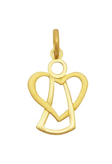 Ciondolo Angelo Custode Cuore Oro 18kt Gioiello Sacro Regalo Battesimo Comunione Fantasia Monile 1GX1YFM