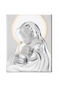 Quadro Sacro Madonna Con Bambino Argento Laminato Dettagli Oro Misura 27X34 Regalo Nozze Thilia 453131