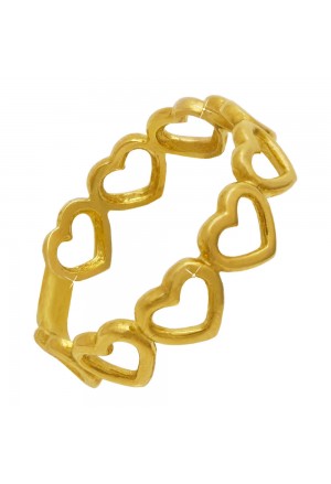 Anello Fedina Cuore Oro Giallo 18KT Misura 13 Love Fidanzamento Anniversario Fantasia Monile 319KVFM