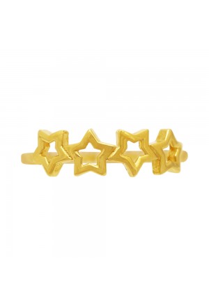 Anello Stelle Oro Giallo 18KT Misura 12 Stars Fantasia Monile KNDHMFM