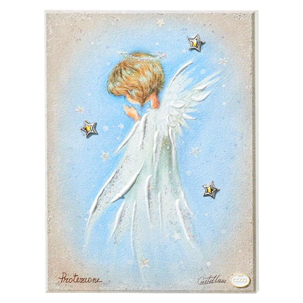 Collana angelo custode con topazio azzurro   Flores Gioielli