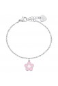 Bracciale Bambina Luca Barra Acciaio Fiore Rosa JB104