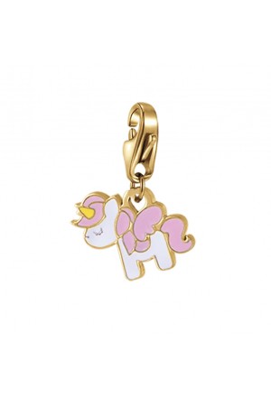 Charm Unicorno Acciaio Dorato Luca Barra CH220