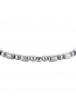 Bracciale Luca Barra Pietre Ematite Silver Elementi Acciaio Anallergico Uomo BA1600