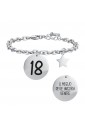 Bracciale Luca Barra Script Ciondolo Incisione 18 Il Meglio Deve Ancora Venire Acciaio BK2496