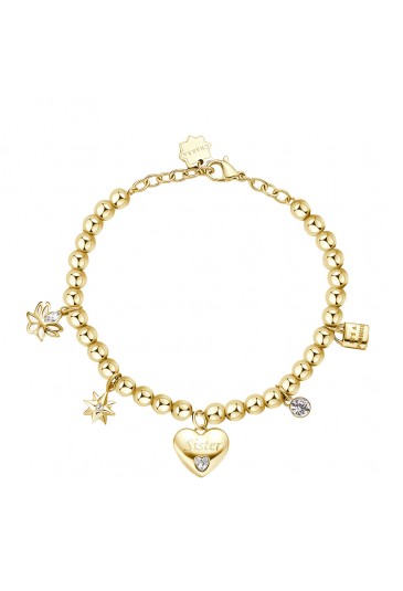 Bracciale Brosway Chakra Famiglia Sister Sorella Cuore Acciaio Gold BHKB168