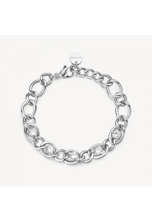 Bracciale A Catena Ribbon Acciaio Anallergico Cristallo Zirconia Brosway BBN39