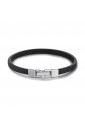 Bracciale Ink Pelle Nera Chiusura Acciaio Anallergico Misura 18cm Uomo Brosway BIK135A