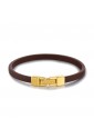 Bracciale Ink Pelle Marrone Chiusura Acciaio Anallergico Dorato Misura 19cm Uomo Brosway BIK136B