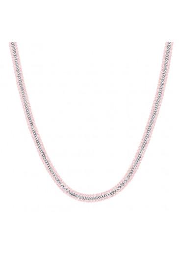 Collana Tennis Luca Barra Acciaio Anallergico Cristalli Rosa CK1967