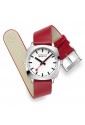 Orologio Mondaine Donna Quadrante Bianco Cinturino Pelle Rosso Movimento Svizzero FS18-02*RZZ