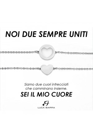 Bracciali Coppia Luca Barra Acciaio Cuore Noi Due Sempre Uniti BK2576