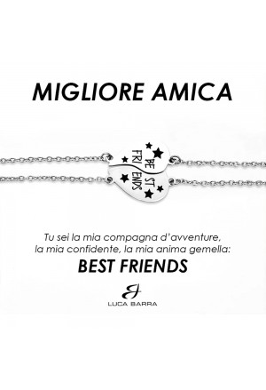 Kit Bracciali Coppia Luca Barra Acciaio Migliore Amica Best Friends BK2581