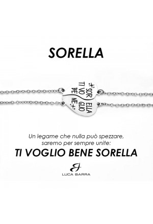 Bracciali Coppia Luca Barra Acciaio Ti Voglio Bene Sorella BK2582