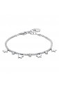 Bracciale Luca Barra Tennis Acciaio Cristalli Bianchi Stelle BK2566