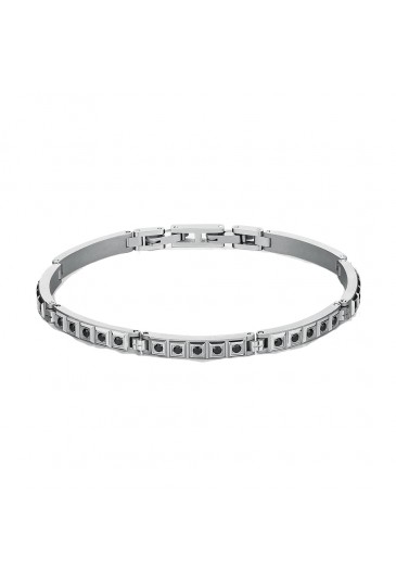 Bracciale Semirigido Forge Acciaio Anallergico Cristalli Neri Brosway BGF11