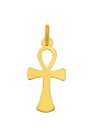 Croce Della Vita Ciondolo Oro Giallo 18kt Croce di Ankh Significato Vita Eterna Regalo Nascita Fantasia Monile APEMQFM