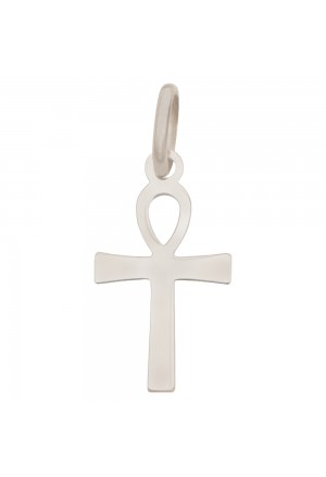 Croce Della Vita Ciondolo Oro Bianco 18kt Croce Di Ankh Significato Vita Eterna Regalo Nascita Fantasia Monile 6SXAGFM