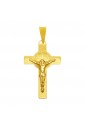 Croce Medaglia San Benedetto Norcia Oro Giallo 18kt Regalo Nascita Battesimo Misura Small Fantasia Monile MEC8LFM