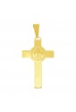 Croce Medaglia San Benedetto Norcia Oro Giallo 18kt Regalo Nascita Battesimo Misura Small Fantasia Monile MEC8LFM