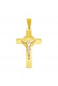 Croce Medaglia San Benedetto Norcia Oro Giallo Oro Bianco 18kt Regalo Nascita Battesimo Misura Small Fantasia Monile 55OT2FM