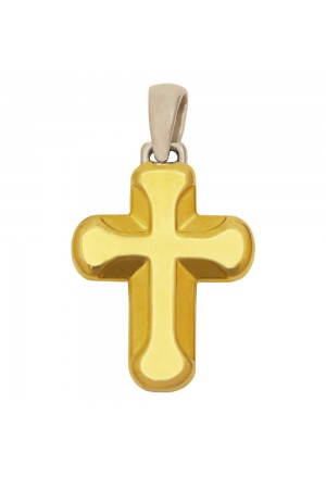 Crocefisso Oro Giallo 18kt Regalo Battesimo Nascita Protezione Fantasia Monile WMZFJFM