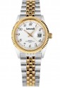 Orologio Lowell Donna Lavoro Quadrante Bianco Datario Acciaio Dorato Bicolore Classic PL4800-20