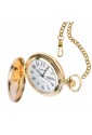 Orologio Tasca Lowell Layton Coperchio Decorato Gold Datario Numeri Arabi PO8105