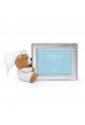 Cornice Portafoto Con Peluche Bimbo Celeste Argento Bilamina Eccelso 5047/3C