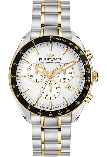 Orologio Philip Watch Blaze Chronografo Laminato Gold Datario 42 mm Uomo R8273995016