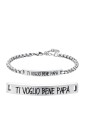 Bracciale Uomo Script Incisione Ti Voglio Bene Papa Acciaio Anallergico Luca Barra BA1719