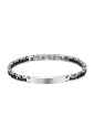 Bracciale Uomo Placca Centrale Elementi Ceramica Nera Acciaio Anallergico Luca Barra BA1128