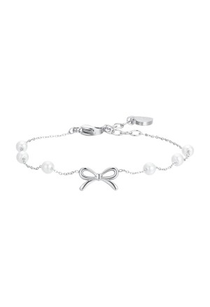 Bracciale Fiocco Perle Donna Acciaio Anallergico Luca Barra BK2732