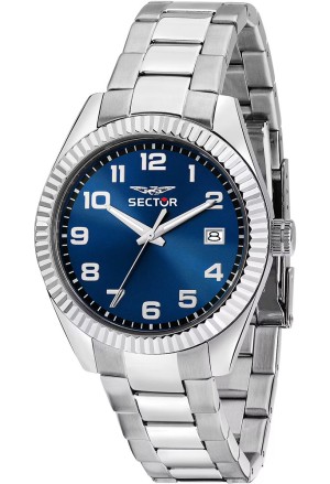Orologio Sector Modello 240 Solo Tempo Datario Quadrante Blu Acciaio Misura 39 mm Uomo R3253240019