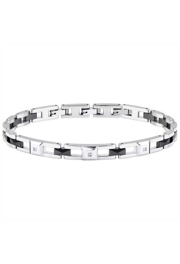 Bracciale Sector Acciaio Ceramica Diamanti Naturali Lunghezza 22cm Uomo SAFR45