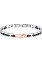 Bracciale Sector Acciaio Bicolore Ceramica Diamante Naturale Lunghezza 22cm Uomo SAFR47