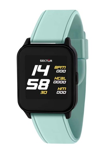 Smartwatch Orologio Sector S-05 Alluminio Cinturino Silicone Verde Acqua Misure 42x35 mm R3251550004