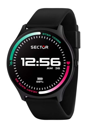 Smartwatch Orologio Sector S-06 Acciaio Cinturino Silicone Nero Misure 51x45 mm R3251551001
