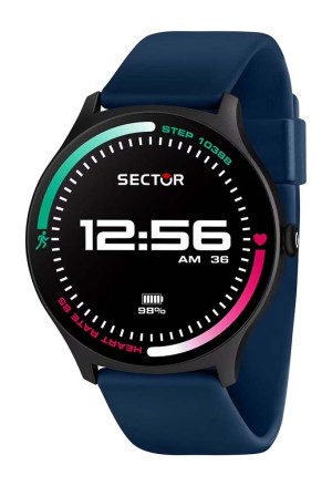 Smartwatch Orologio Sector S-06 Acciaio Cinturino Silicone Blu Misure 51x45 mm R3251551002