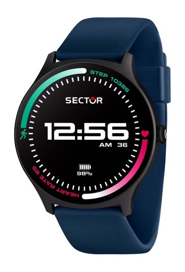 Smartwatch Orologio Sector S-06 Acciaio Cinturino Silicone Blu Misure 51x45 mm R3251551002