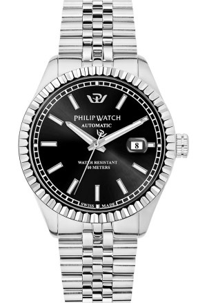 Orologio Philip Watch Caribe 41mm Automatico Datario Quadrante Nero Uomo R8223597023