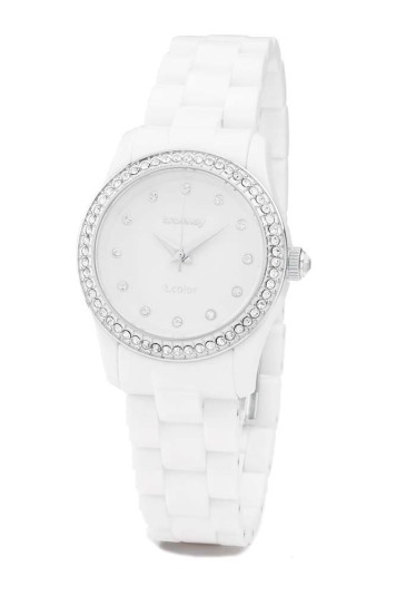 Orologio Donna Bianco Piccolo Policarbonato Small Cristalli Watch White Brosway WTC13
