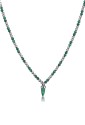 Collana Brosway Riptide Sfere Acciaio Cornetto Malachite Verde Amuleto Portafortuna BTD002