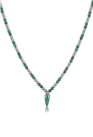 Collana Brosway Riptide Sfere Acciaio Cornetto Malachite Verde Amuleto Portafortuna BTD002