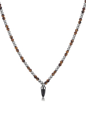 Collana Brosway Riptide Sfere Acciaio Cornetto Occhio Di Tigre Brown Amuleto Portafortuna BTD003