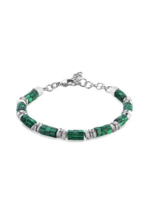 Bracciale Brosway Riptide Acciaio Malachite Verde Misura 19cm Uomo BTD010