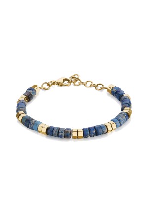 Bracciale Brosway Riptide Acciaio Gold Pietra Blu Emperor Stone Misura 19cm Uomo BTD011