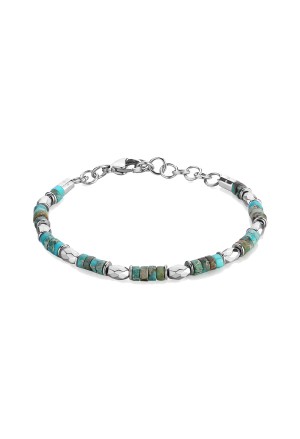 Bracciale Brosway Riptide Acciaio Pietra Turchese Ricostruita Misura 19cm Uomo BTD012