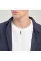 Collana Brosway Backlinere Catena Acciaio Crocefisso Smalto Nero Misura 48cm BBC07